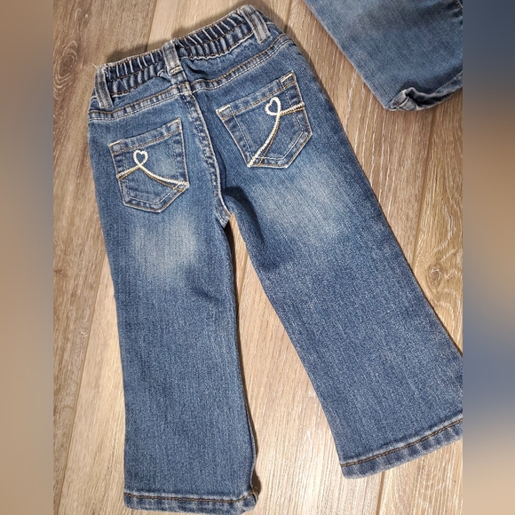 2 pair Children's Place jeans 12-18M boot cut, 18-24M skinny, distressed - Picture 5 of 14